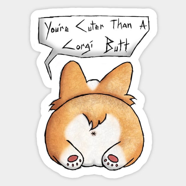 Corgi Butt Sticker by TheDoodleDream